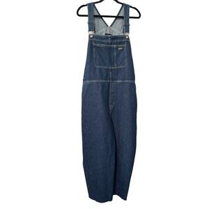 Dr Denim Lydia Dungarees XL Pebble Dark Retro K27 Wide Leg Denim Overalls